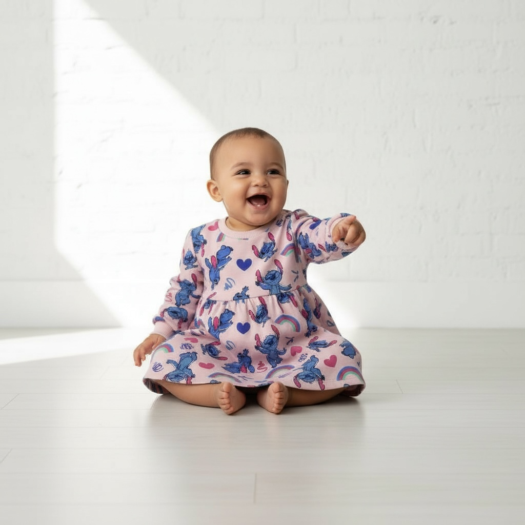 Vestido Stitch Rosa Primark 3-6M