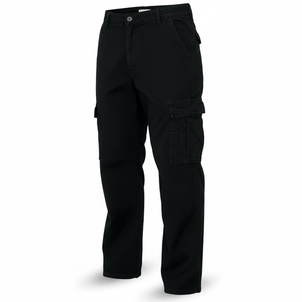 Calças Cargo Preta Stradivarius