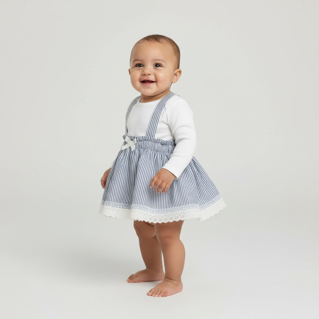 Jardineira-saia Algodão Pre-Natal 3-6M